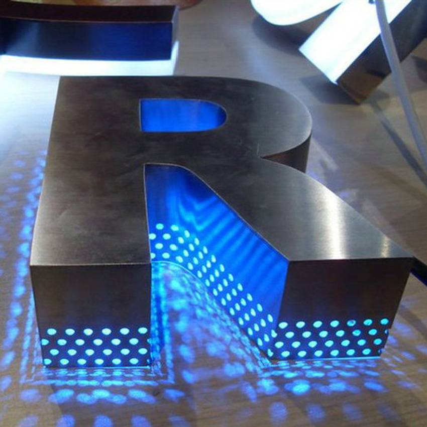 LED側邊穿孔不銹鋼發光字